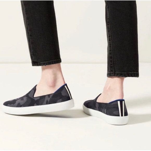 Rothy’s The Original Slip On Sneaker Shoe Grey Camo Gray Camouflage Retired 8.5 - Picture 15 of 16